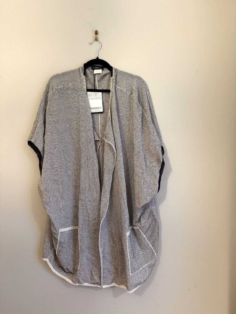 NWT Marina Rinaldi Womens Knit Short Sleeve Cardigan Gray Size XXL $695 [jb]